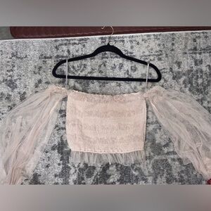 American Threads Nude/Beige/Cream Top Size Small